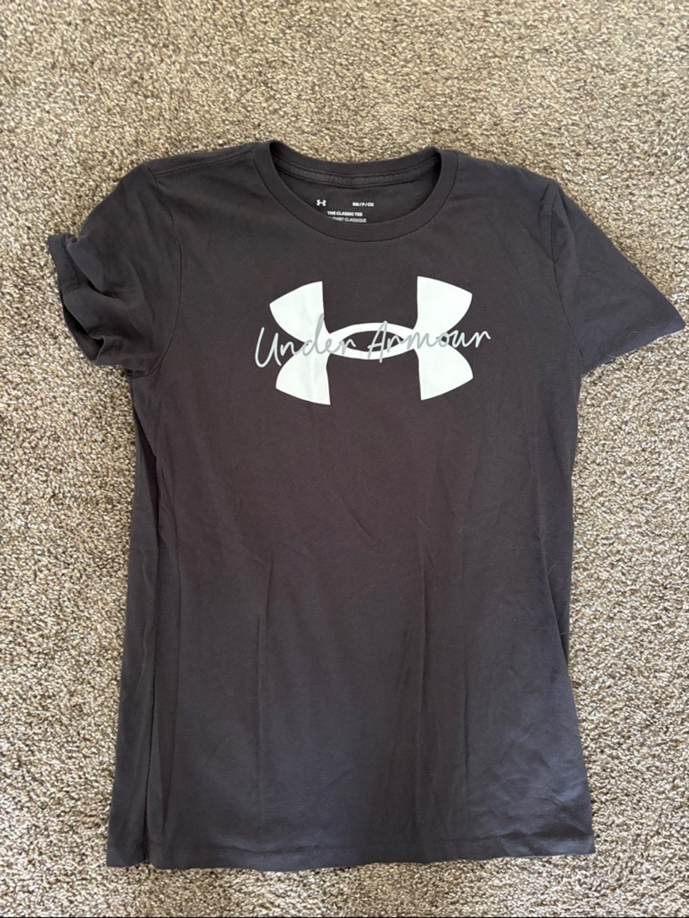 Under Armour Black Tee with White Logo